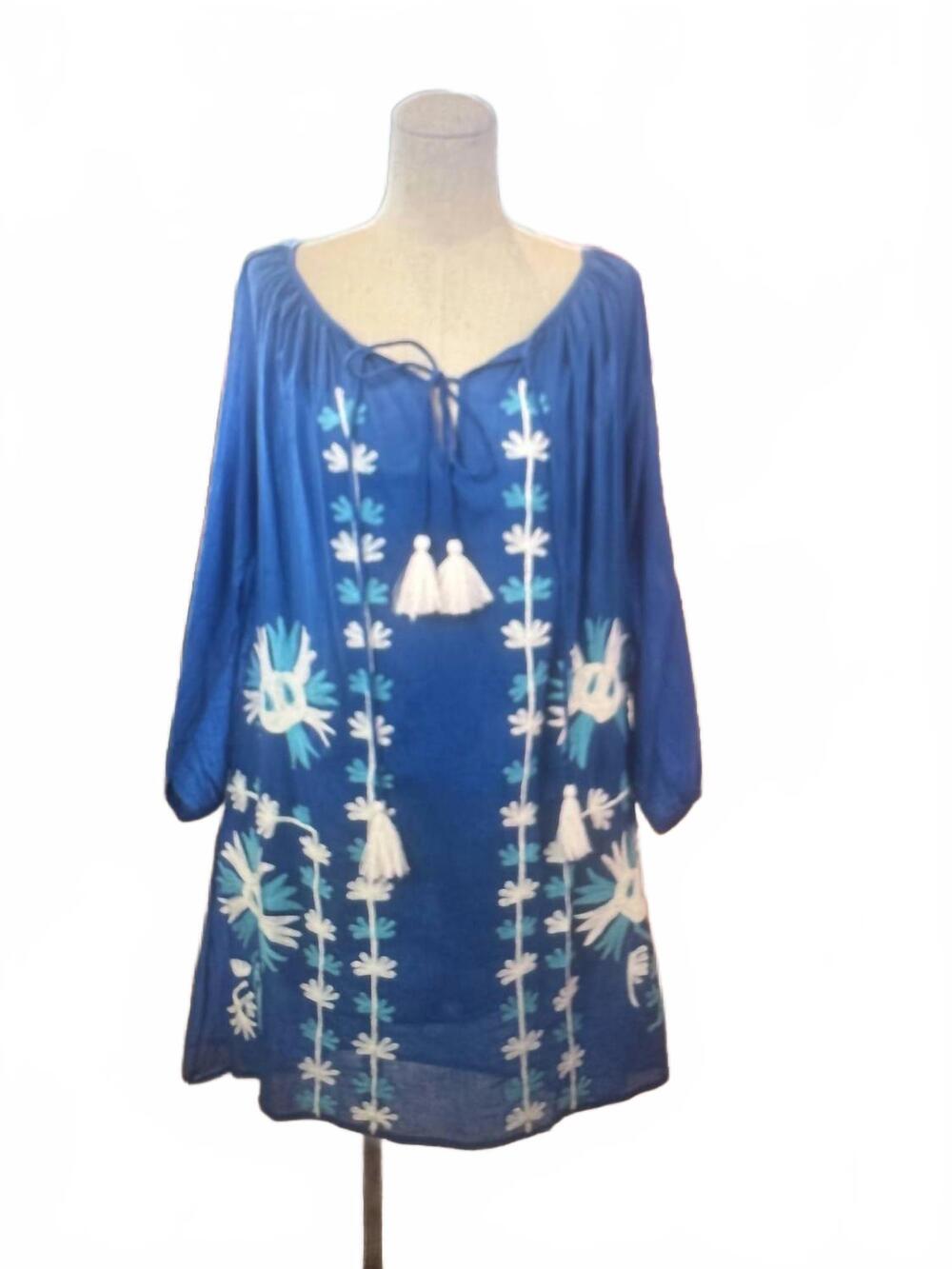NEW DOLMA women's elana embroidery dress in blue